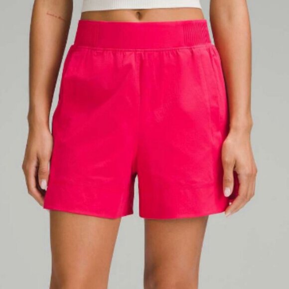 Lululemon NWT Stretch Woven Relaxed-Fit High-Rise Short 4" Cherry Mist - Picture 2 of 9